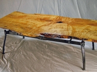 Live Edge and Wrought Iron Coffee table